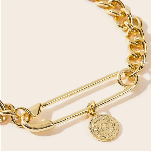 Gold Coin + Safety Pin Bracelet - Picture 3 of 4